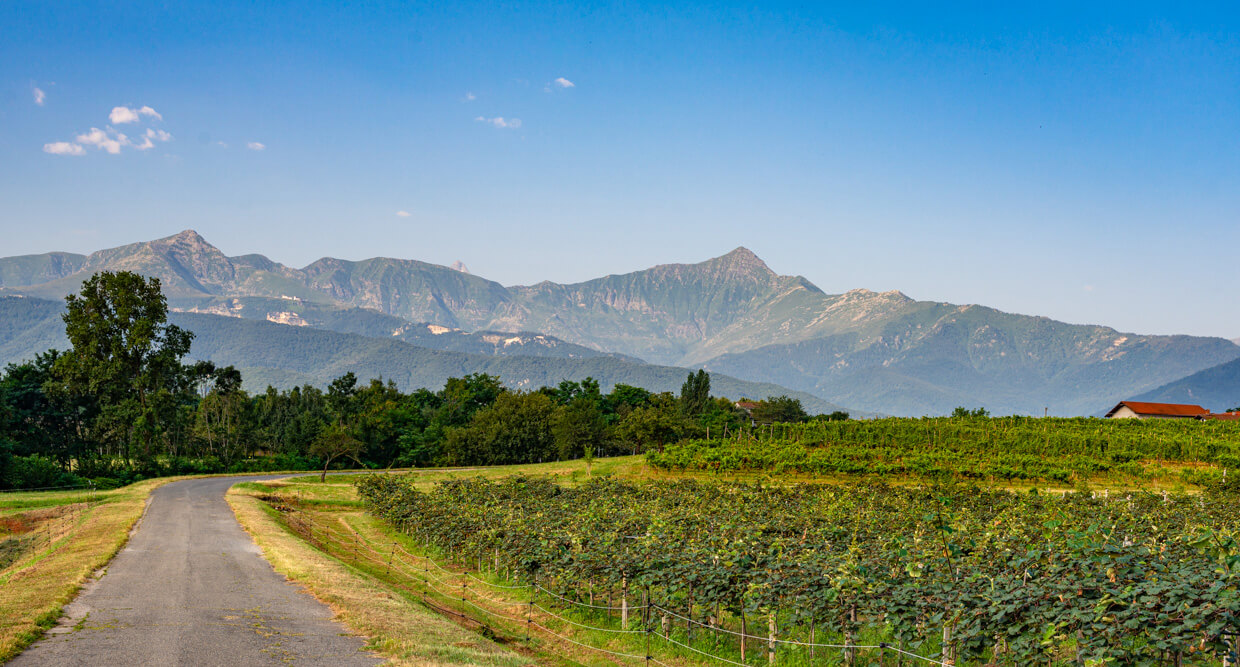 Panorama con vista sulle alpi